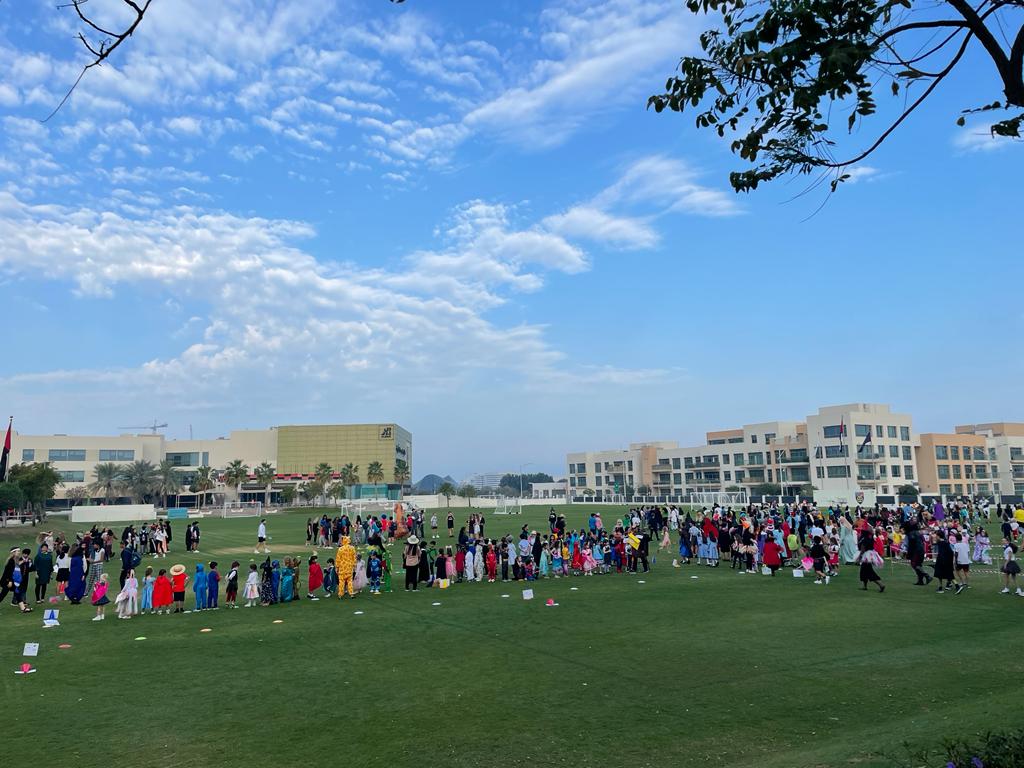 Author reading at Craneligh Abu Dhabi pre-prep